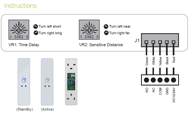 Delay output without touch exit button
