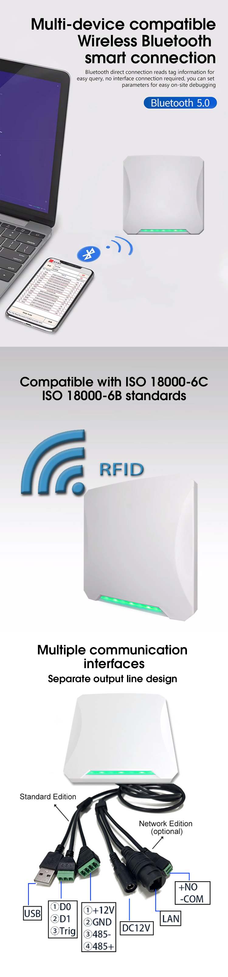 Pembaca kartu RFID UHF 15m