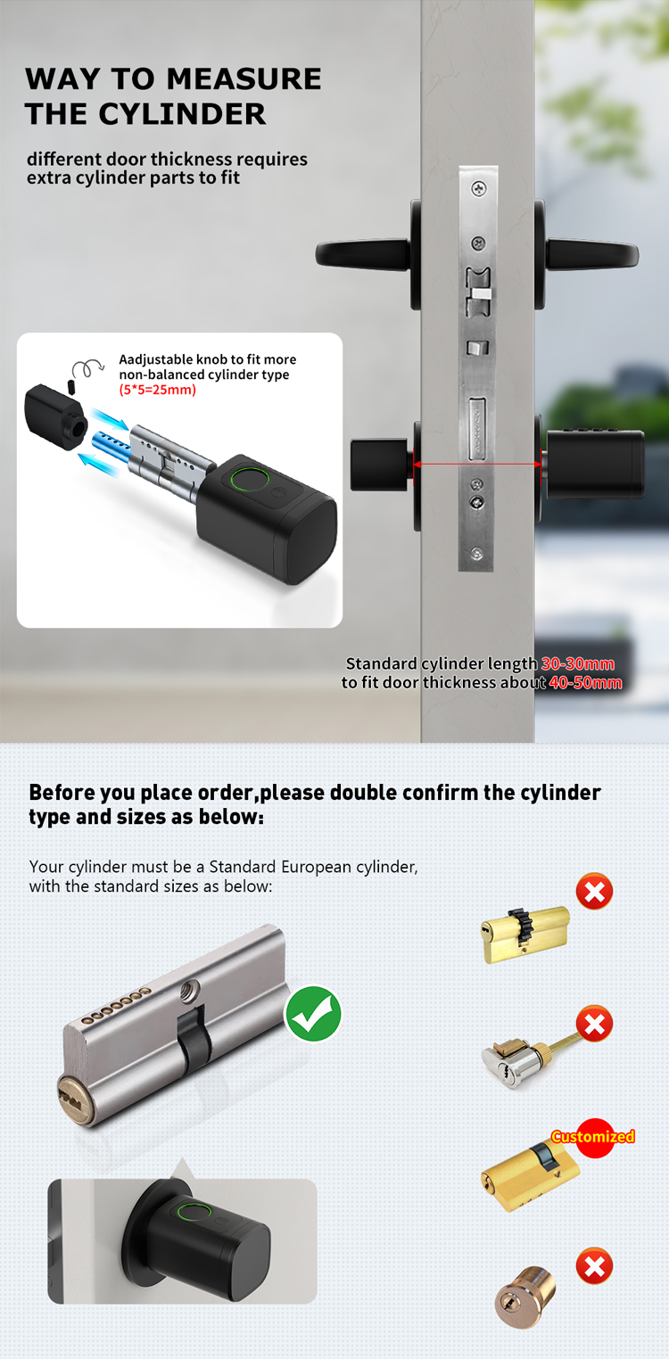 Tuya bluetooth Smart Cylinder Lock 